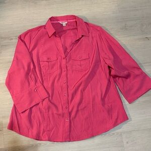 Cato Vibrant Pink Collared Shirt
